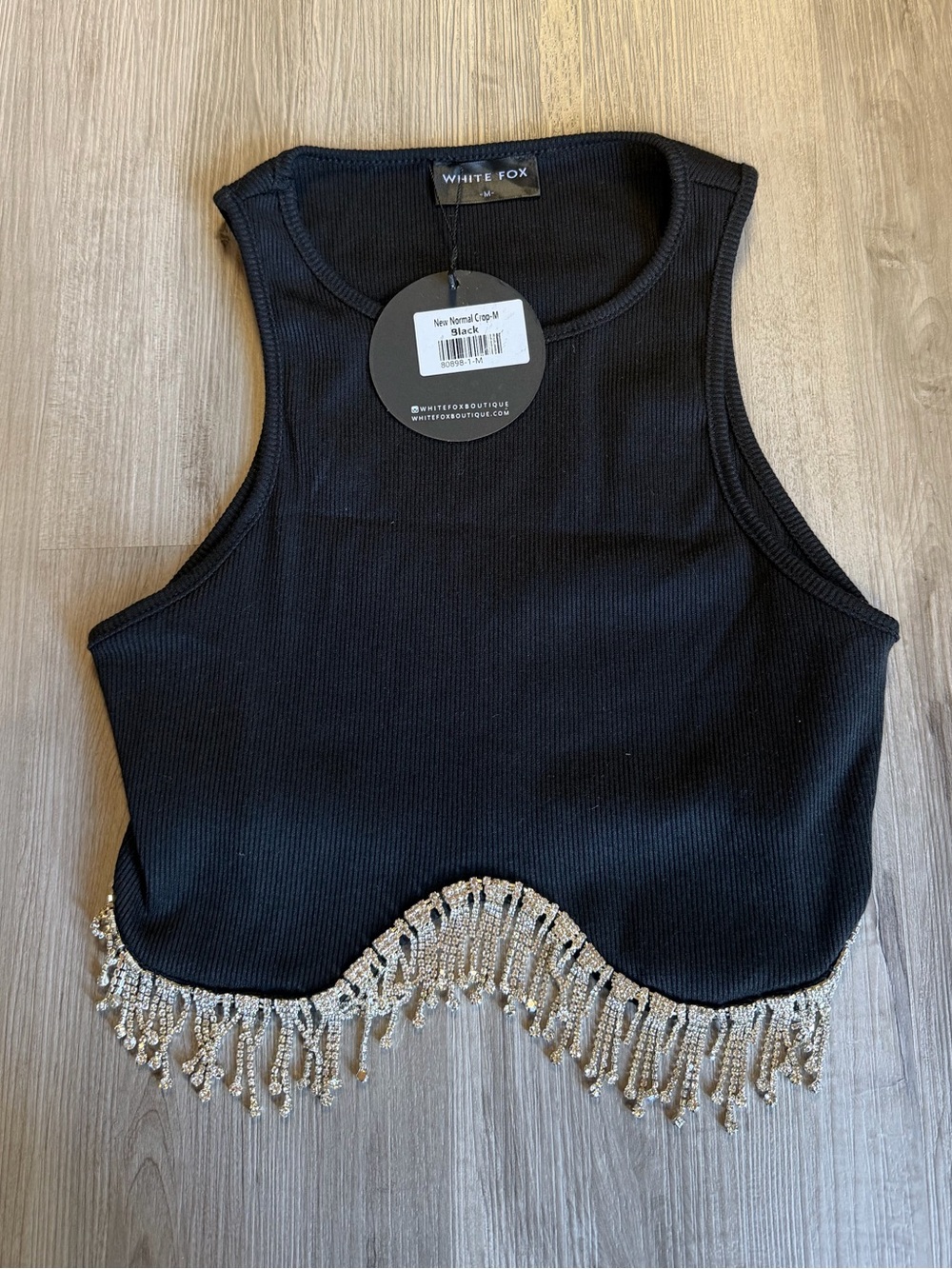 White fox crop top